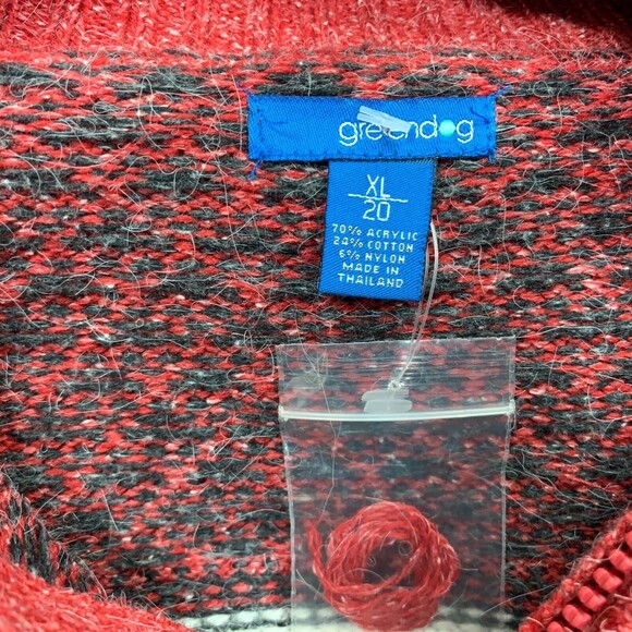 Greendog Boy's Sweater Size 20 XL Red White NWOT - Picture 3 of 4